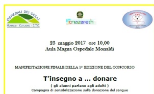 Concorso “T’insegno a…donare (gli alunni parlano agli adulti)”.